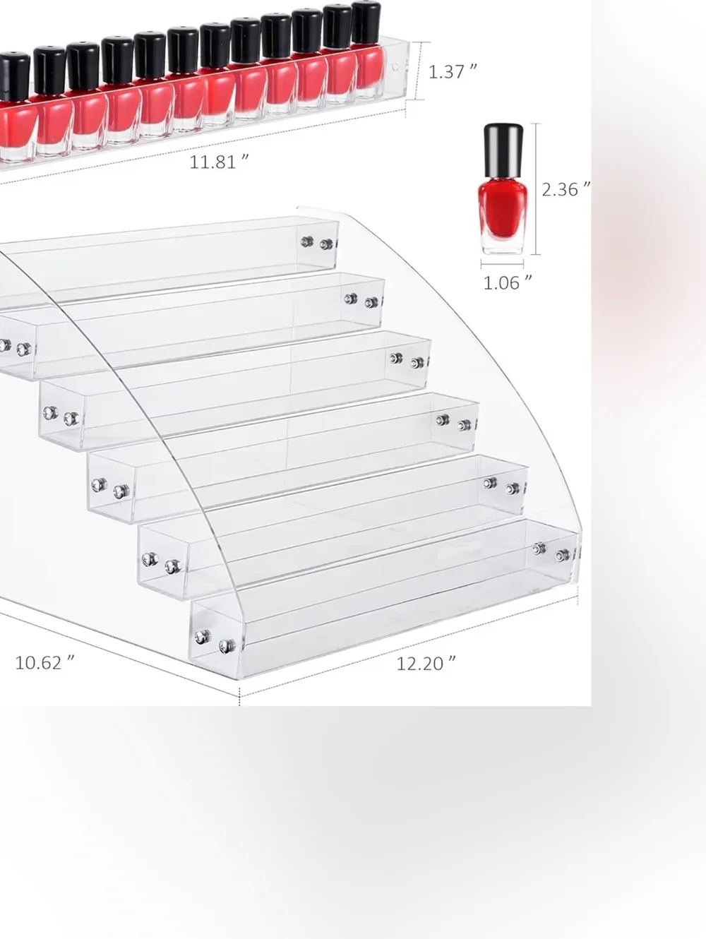 Clear Acrylic 6-Tier Lipstick & Cosmetic Organizer - Brand